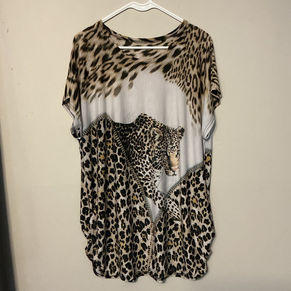 Blossom By P Sheer Leopard Top